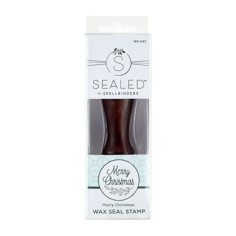 Spellbinders - MERRY CHRISTMAS WAX SEAL STAMP FROM SEALED FOR THE HOLIDAYS COLLECTION
