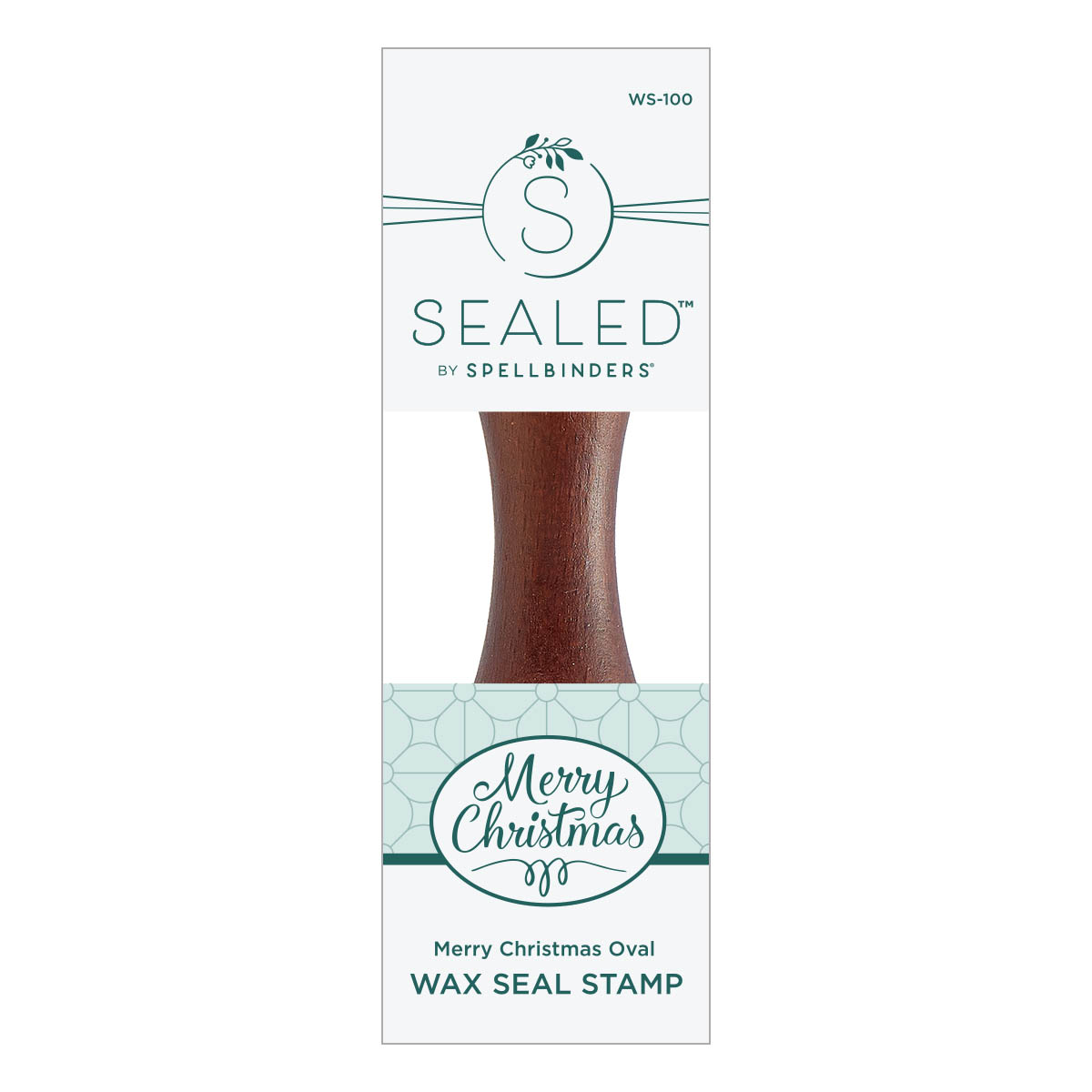 Spellbinders - Merry Christmas Oval Wax Seal Stamp from the Sealed for Christmas Collection