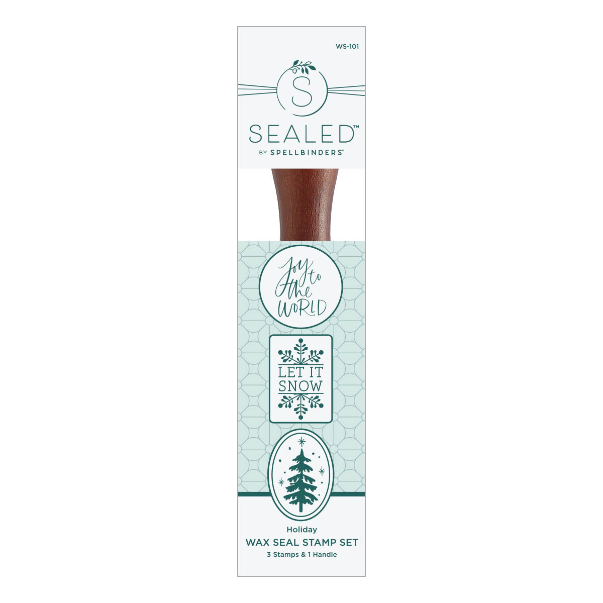 Spellbinders - 3 Pack Wax Seal Stamp - Holiday from the Sealed for Christmas Collection