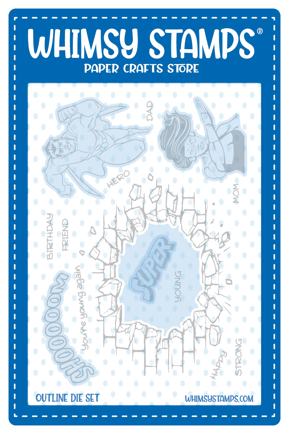 Whimsy Stamps - Super Young Outline Die Set