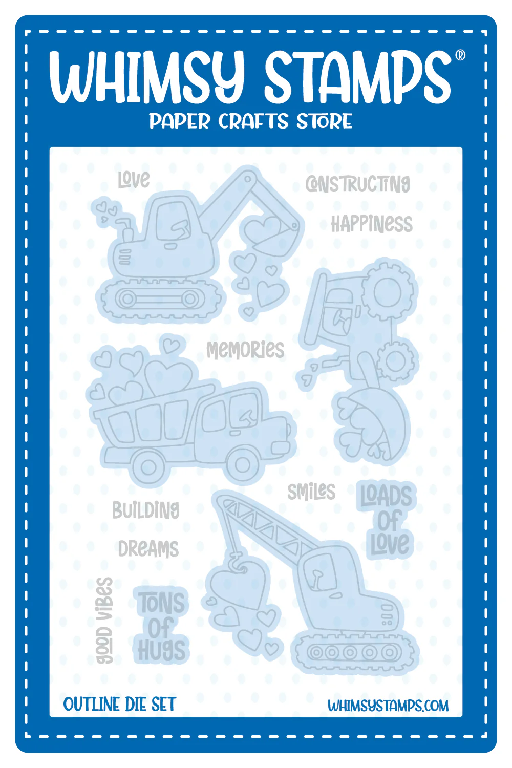 **NEW* - Whimsy Stamps - Loads of Love Outline Die Set