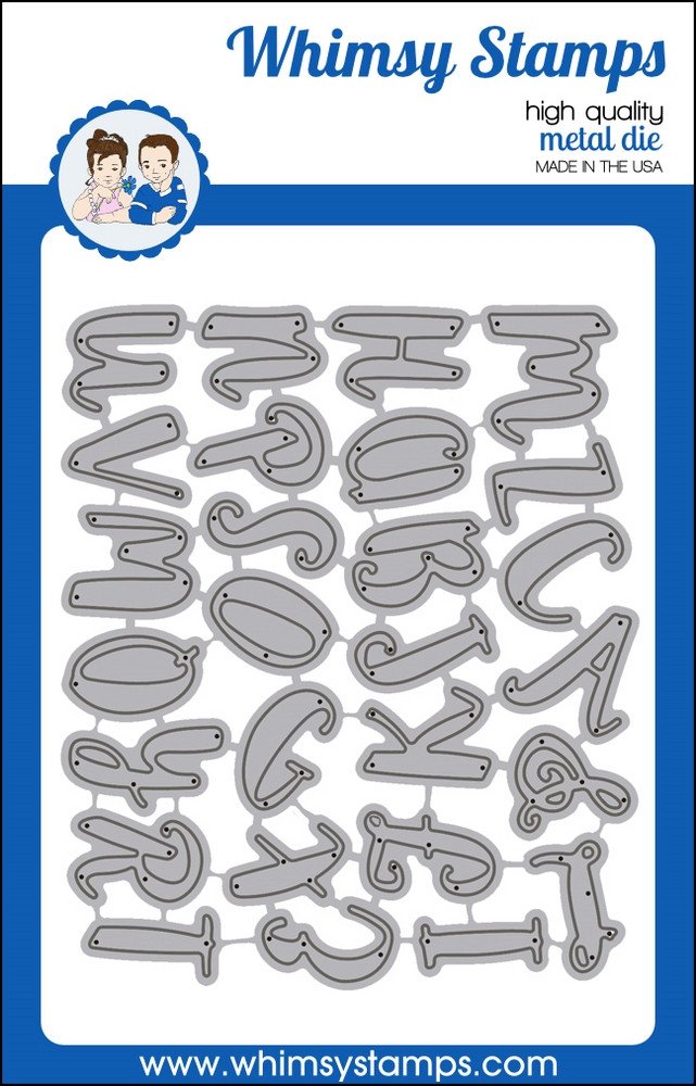 Whimsy Stamps - Brush Script Uppercase Alphabet Dies