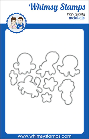 Whimsy Stamps - Baby Sea Creatures Outline Die Set