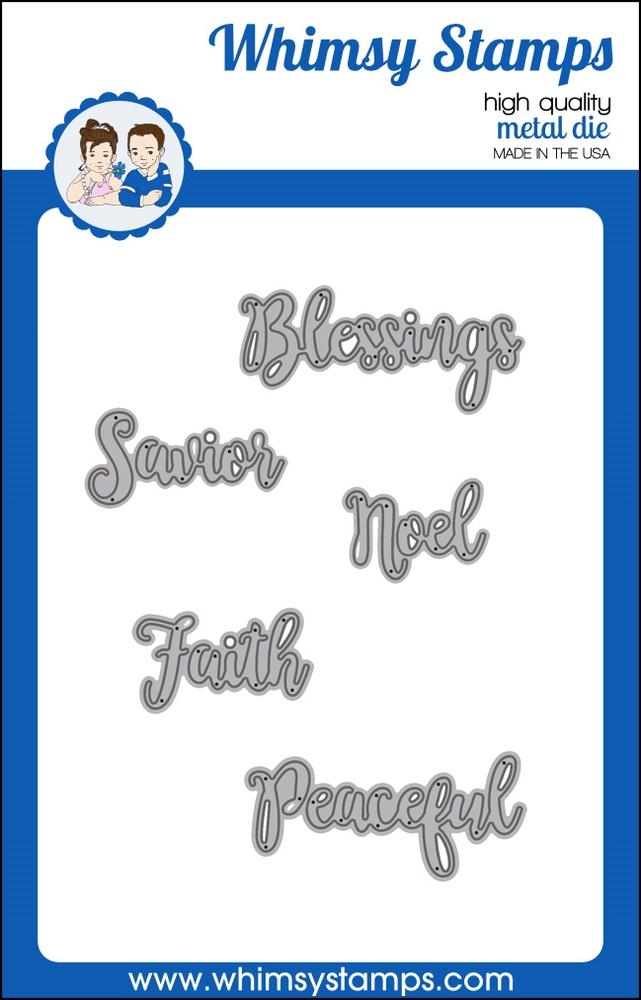 Whimsy Stamps - Peaceful Word Die Set