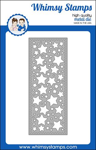 Whimsy Stamps - Slimline Stars Background Die