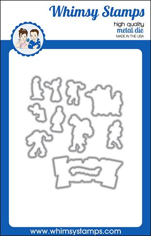 Whimsy Stamps - Zombie Party Outline Die Set