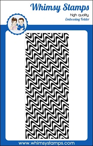 Whimsy Stamps -  Slimline Embossing Folder - Wave Lengths