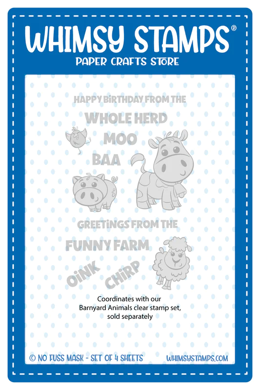 Whimsy Stamps - Barnyard Animals - NoFuss Masks