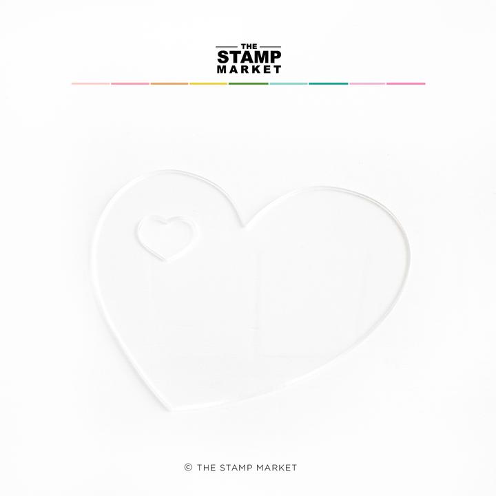 The Stamp Market - Acrylic Heart Paint Palette - clear