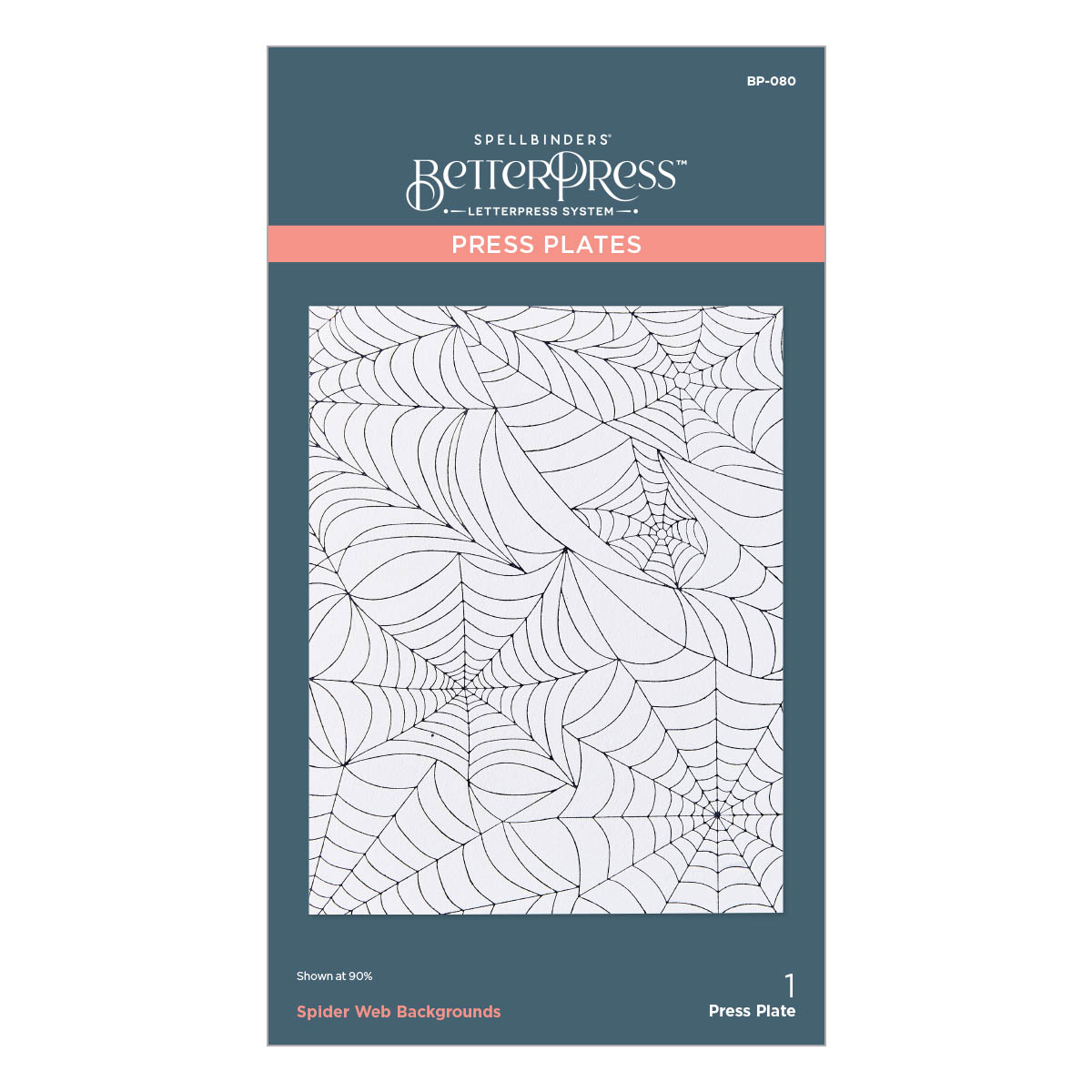 Spellbinders - Spider Web Background Press Plate from the Betterpress Halloween Collection