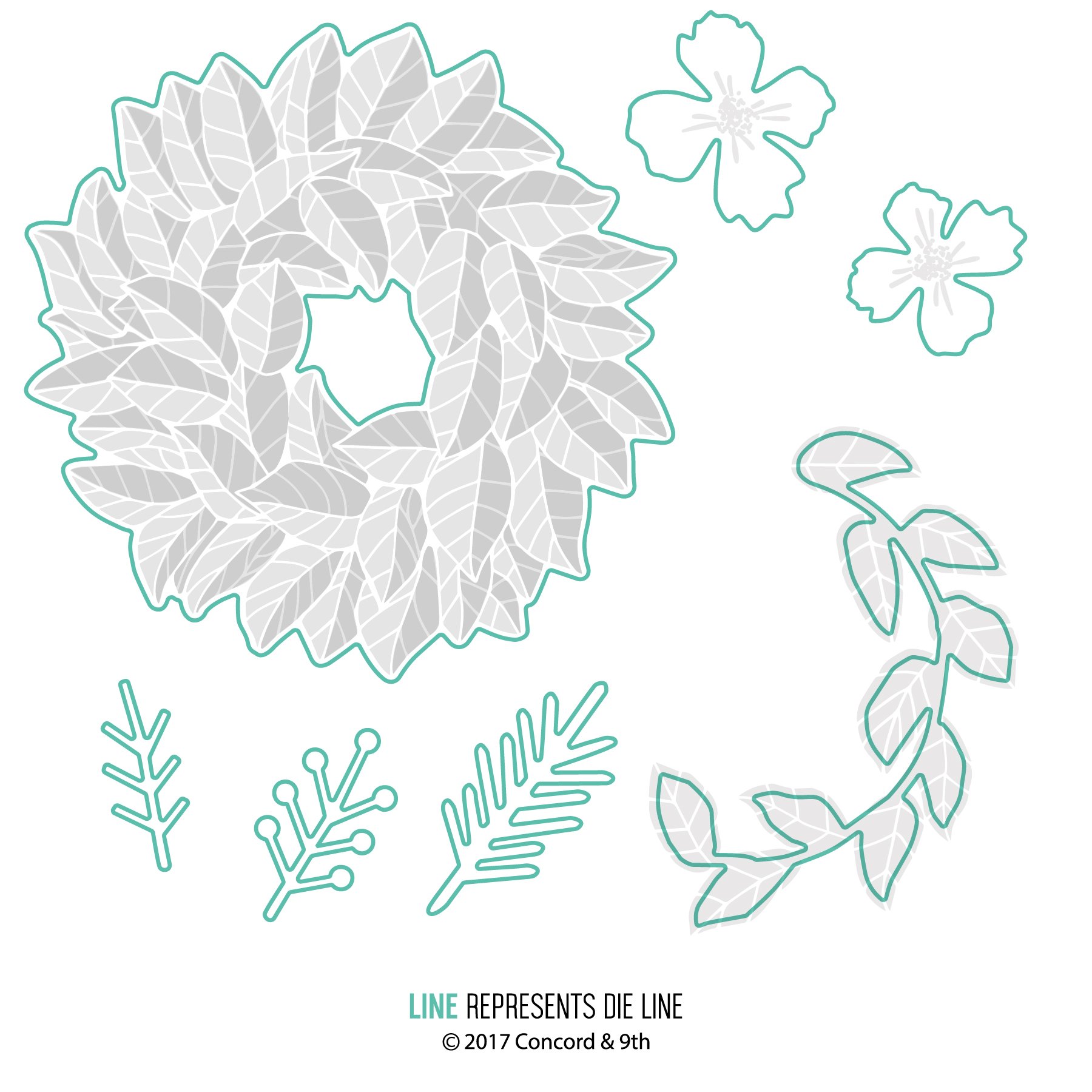 Concord & 9th - Magnolia Wreath die