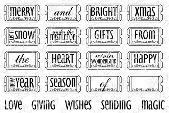 Whimsy Stamps - Holiday Mini Tickets - Sentiments Collection