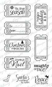 Whimsy Stamps - Holiday Ticket Sentiments - Sentiments Collection