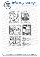 Whimsy Stamps - Nautical Postage Stamps - Sentiments Collection