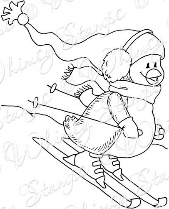 Whimsy Stamps - Penguin Skier - Crissy Armstrong Collection