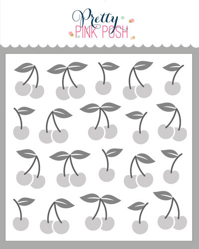 Pretty Pink Posh - Layered Cherries Stencil (3Lyr)
