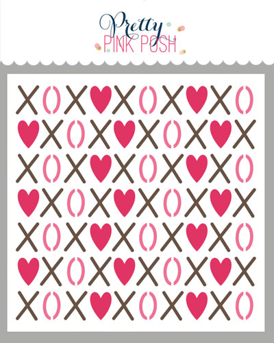 Pretty Pink Posh - Layered XOXO Stencil (3Lyr) (SB2)