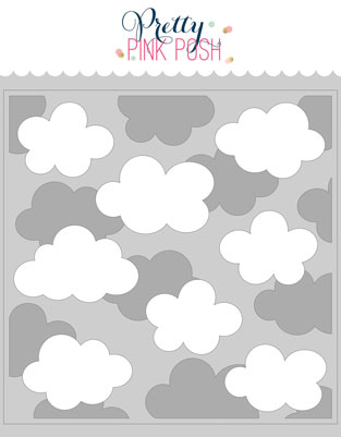 Pretty Pink Posh - Layered Clouds Stencil (2 Pack)