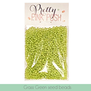 Pretty Pink Posh - Grass Green Seed Beads