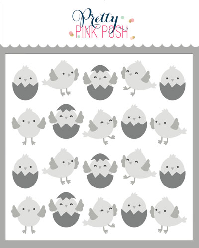 Pretty Pink Posh - Layered Chicks Stencil (4Lyr)