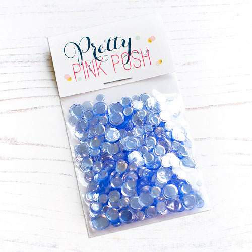 Pretty Pink Posh - Blue Shimmer Confetti