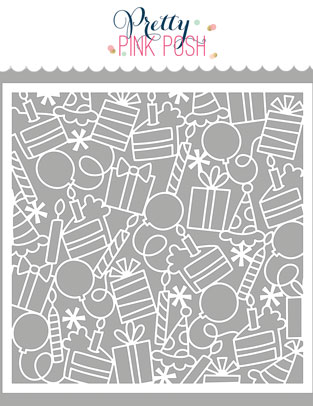 Pretty Pink Posh - Birthday Background Stencil