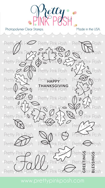 Pretty Pink Posh - Autumn Leaf Wreath Stamp Set