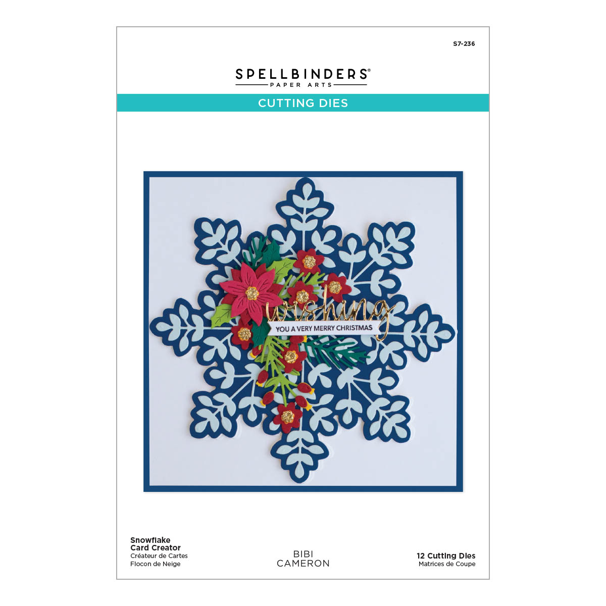 Spellbinders - Snowflake Card Creator Etched Dies from the Bibi's Snowflakes Collection by Bibi Cameron
