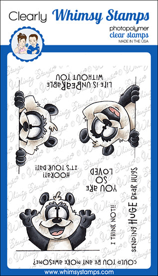 Whimsy Stamps - Panda Peekers Clear Stamps